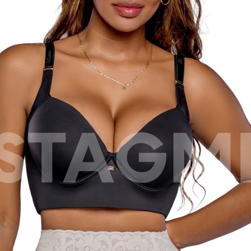 Stagmi Best Push Up Back Smoothing Black Bra Colombianas Faja Magic Bra Full Cup